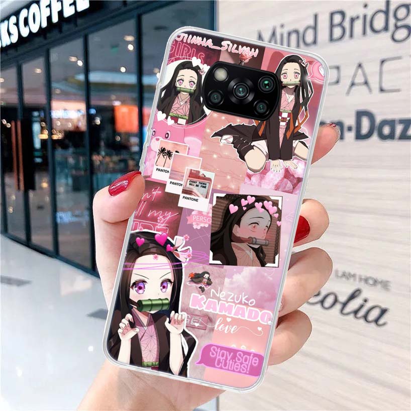 Demon Slayer Kamado Nezuko Phone Case For Xiaomi Poco X3 Nfc M3 F3 F1 Mi Note 10 Pro 11 Lite 9 8 CC9 9T 10T A3 A2 A1 11i Fundas