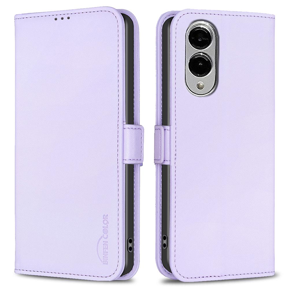 

BINFEN COLOR BF31 For Samsung Galaxy S25 Edge Case PU Leather Flip Folio Phone Wallet Cover Purple
