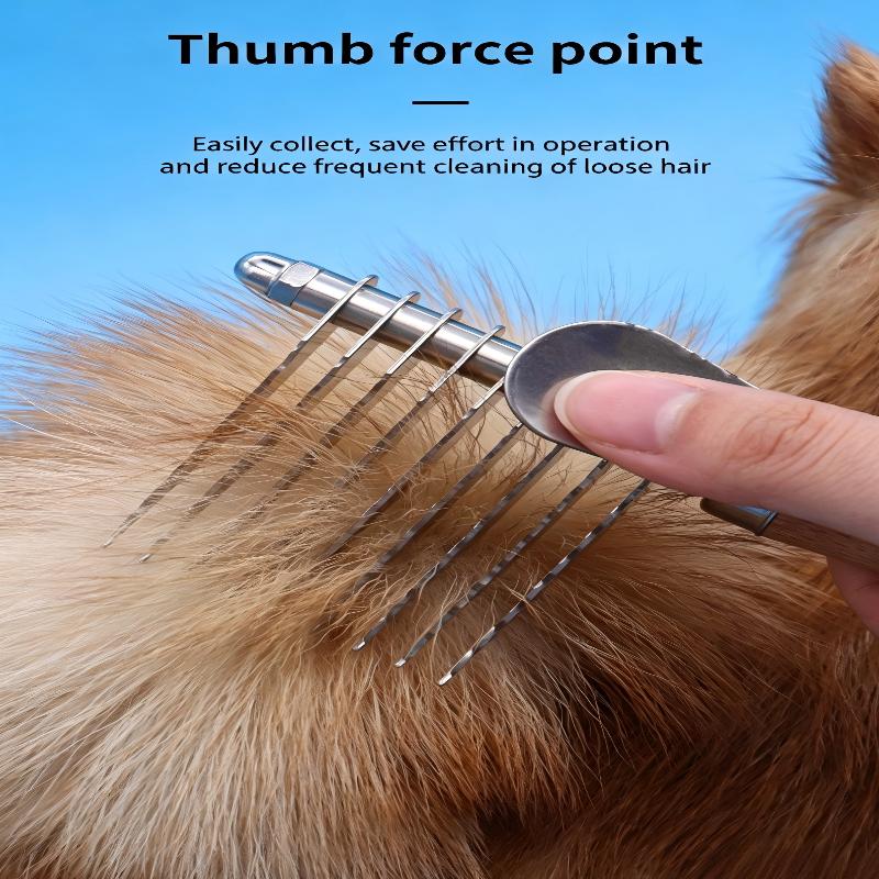 Dog And Cat Dematting Brush & Undercoat Rake, Professional Pet Dematting Comb With Wood Handle, Stainless Steel Deshedding Tool