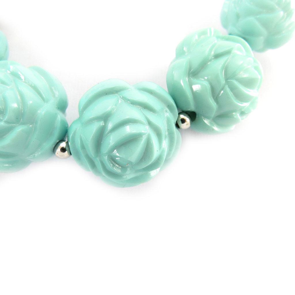 Les Trésors De Lily [J8256] - Designer Necklace 'Rosa Romantica' Sea Green