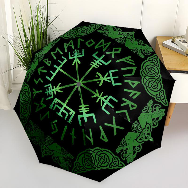 

Viking Vegvisir Compass Umbrella, Portable 3-Fold Umbrella for Men & Women,Christmas Gift ES165