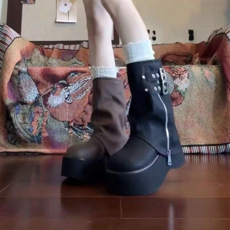 Nischen-Plateau-Stiefel zur Absatzsteigerung, modisches Design, Herbst, schöner Trend, Stiefel mit Hosenrohr