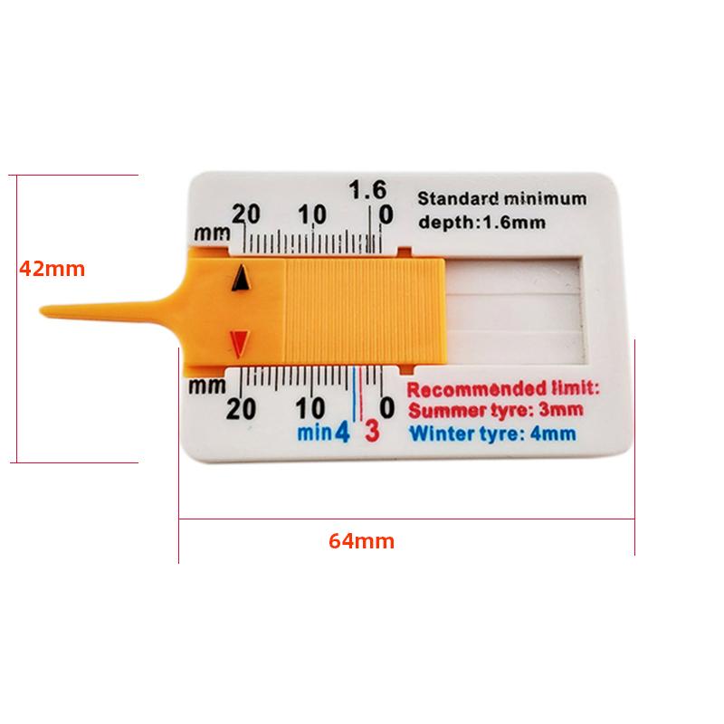 Digital Car Tyre Tire Tread Depth Gauge Thickness Gauges Monitoring System Depth Caliper Auto Tire Wear Detection Measuring Tool Depth Meter Yellow