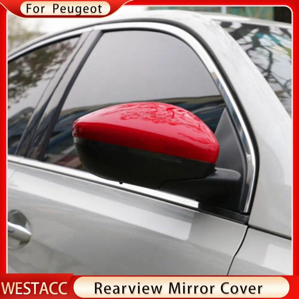 2Pcs Car Rear View Mirror Protection Cover Trim for Peugeot 2008 2016 -    2022 Side Mirror Covers Accessories