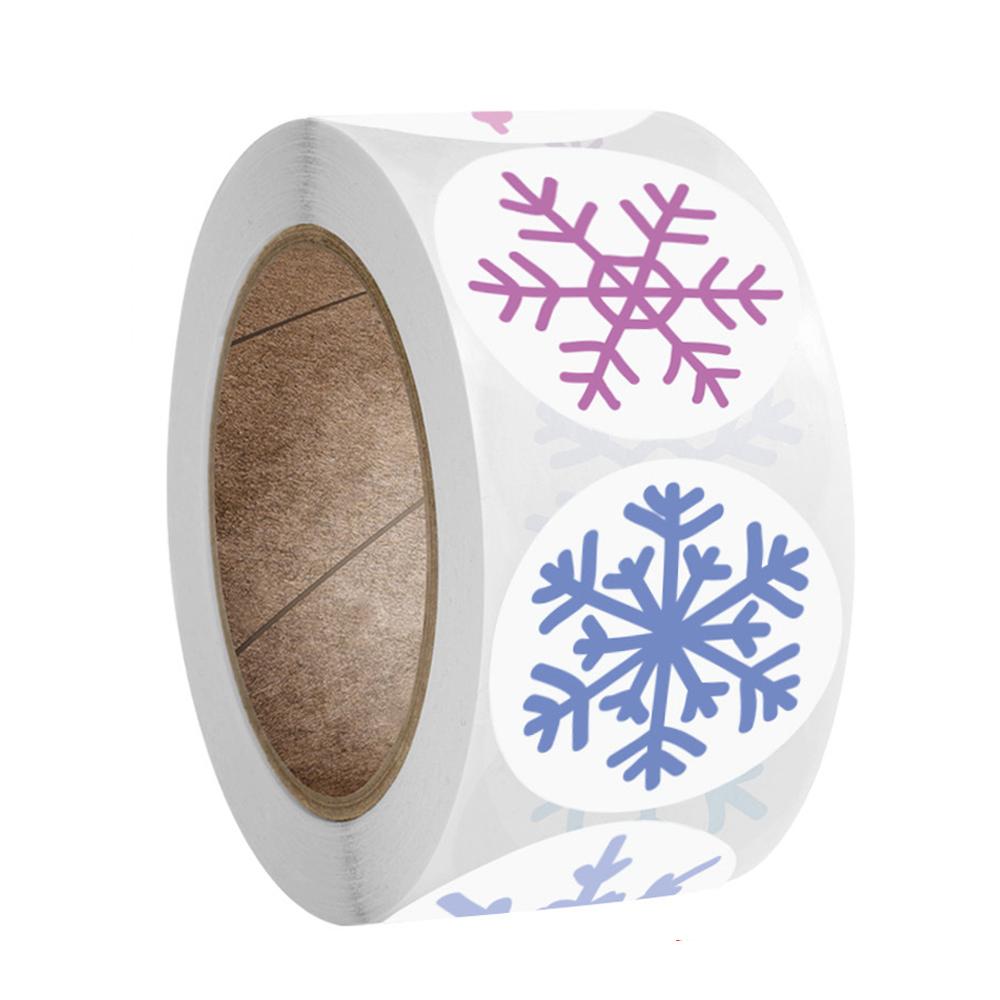 50-500Pcs Christmas Stickers Cartoon Snowflake Pattern Stickers Christmas Decorations For Home New Year
