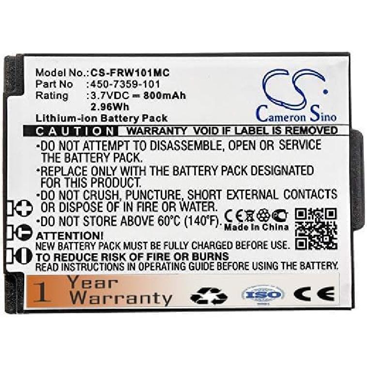 3.7V 450-7359-101 Battery Compatible for FrontRow FR Wearable Lifestyle 800mAh