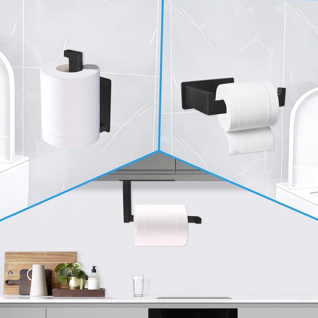 Adhesive Toilet Paper Holder Kitchen Roll Towel Rack Napkin Dispenser Absorbent Stand Tissue Hanger Bathroom Accessories