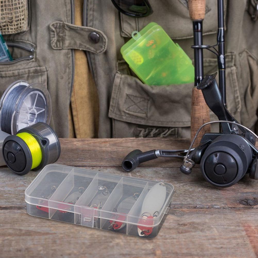 5pcs Metal Jig Spoon Spinner Fishing Lure with Fishing Tackle Box Kit Spinner Bait Artificial Bait