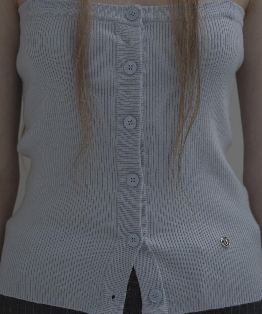 Mosyupamosyu Knit Open Sleeveless [Light Blue]