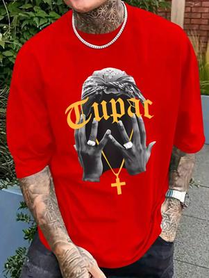 Letní pánské 3D potištěné tričko s grafikou hiphopových zpěváků Tupaca, s kulatým výstřihem, ležérní dámské tričko s krátkým rukávem