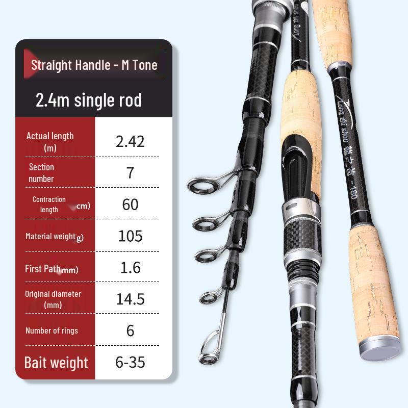Portable Mini Telescopic Lure Rod: Japanese & Korean Design, Hard Smooth Float, Short Casting Section E18
