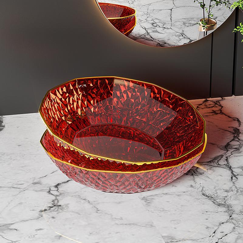 Fruit Plate Household Living Room Coffee Table Fruit Plate High-End Fruit Basin High Value Fruit Basket Fruit Basin Light Luxury Storage
