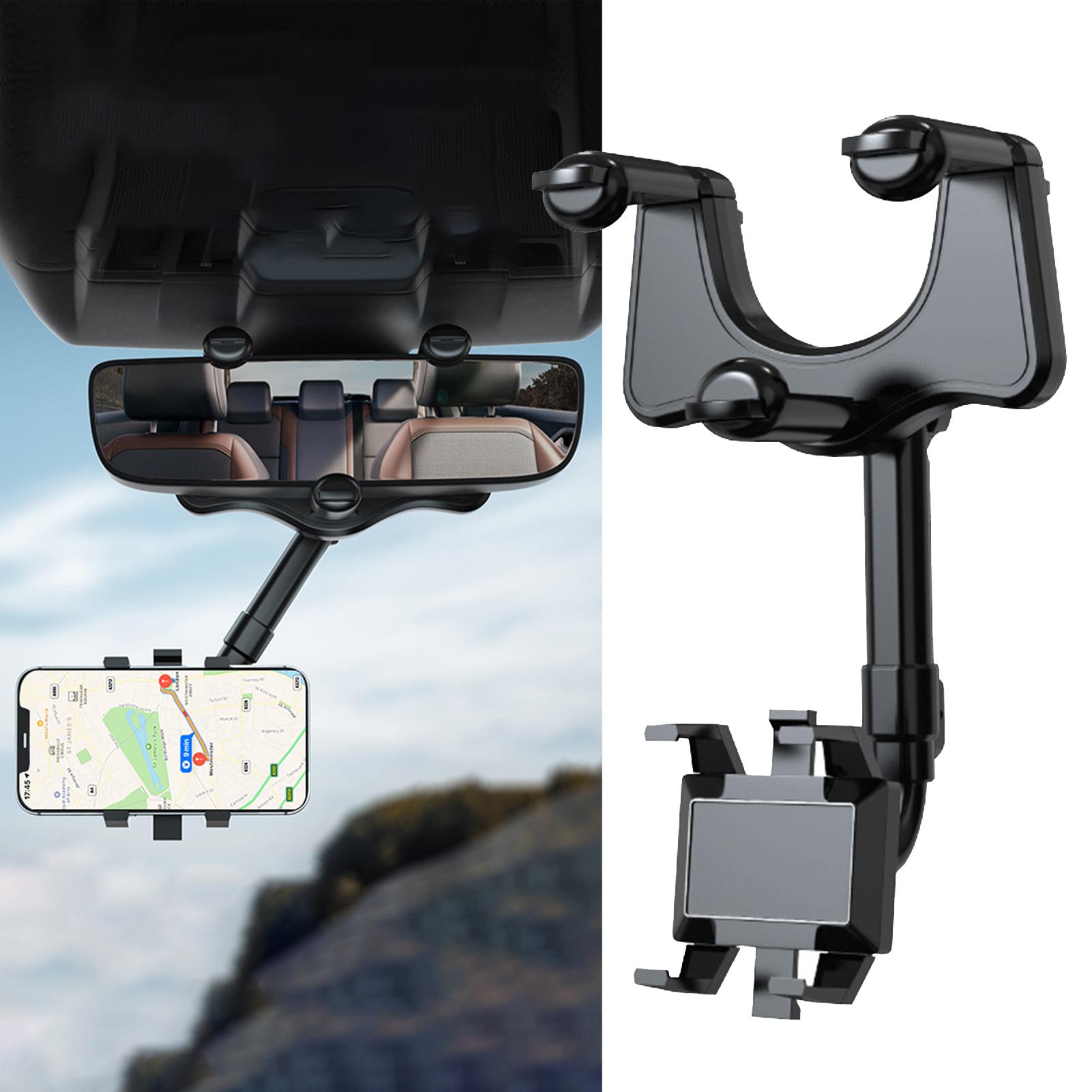 Rr View Mirror Phone Holder, Retractable Car Phone Holder Phone Holders For Your Car Car Phone Holder Firm Fixation 360 Rotatable Cell Phone Automobil