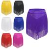 Womens Salsa Dance Costume Elastic Waist Tiered Tassel Skirt Latin Performance Competition Outfit Party Wear