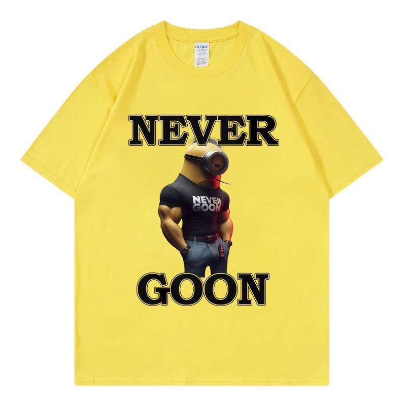 Nikdy Goon Vtipné Meme Grafické Trička Pánské Dámské Oblečení High Street Módní Trend Trička Letní Ležérní Tričko s Krátkým Rukávem