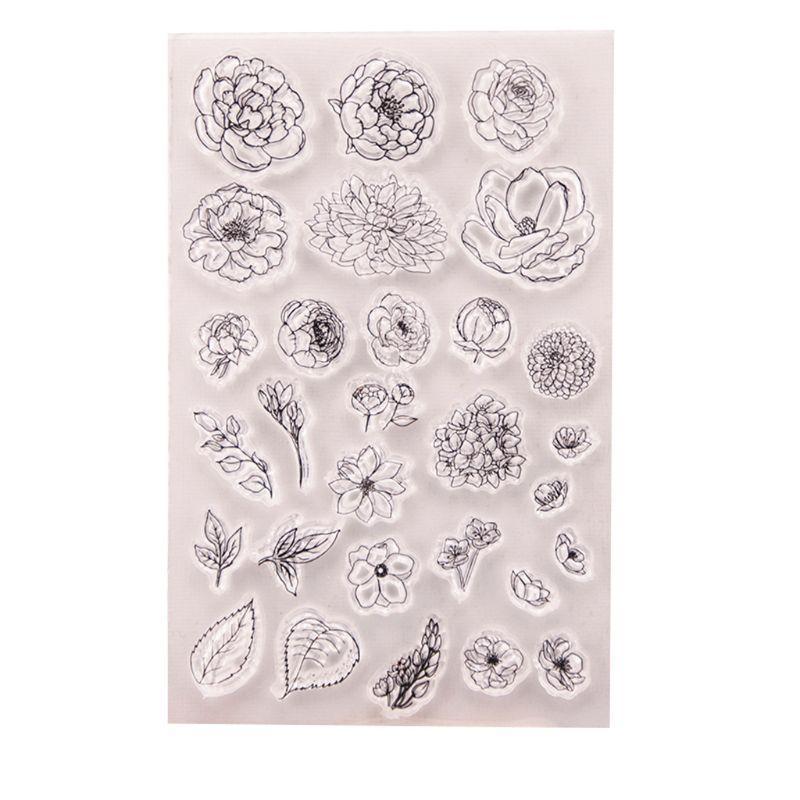Flower Stamp Silicone Clear Seal Handmade Paper Card Greeting Card Decor Top Sale