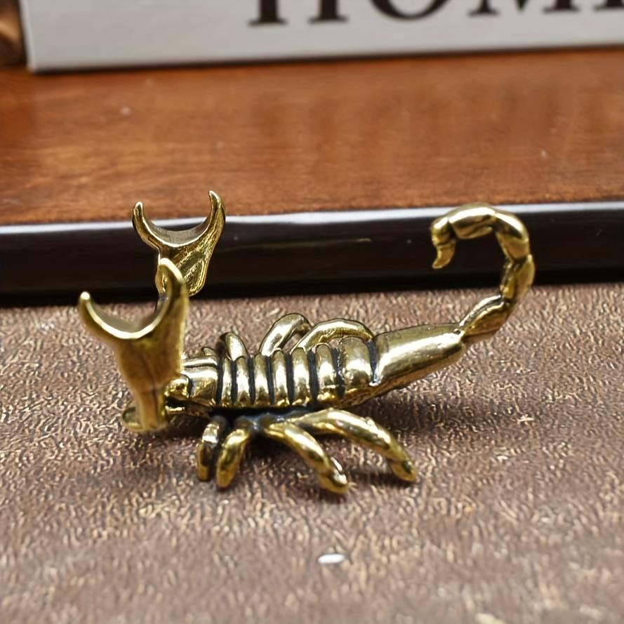 

1PCS Golden Scorpion Brass Figurine, Home Sculpture Decoration, Animal Figurine, Desktop Ornament. Pen Holder Scorpion