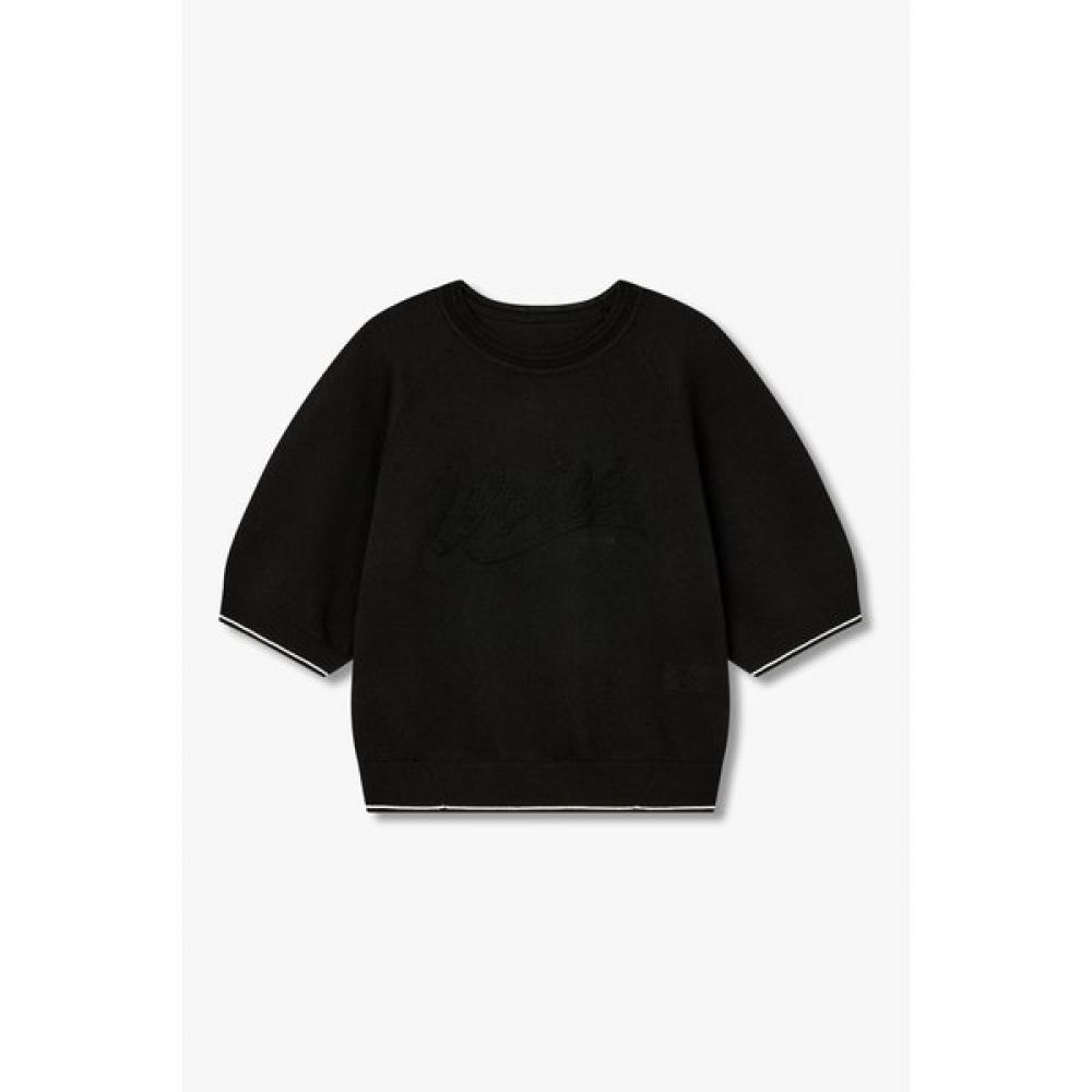 Vov Raglan Lettering Knit Pullover 7156350004 blacks/One size