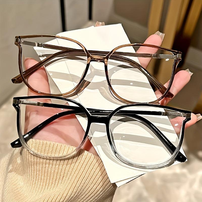 +100~+400 3 Pairs of Large Square Reading Glasses with Glitter Fashionable Reading Glasses for Women and Men To Read Books