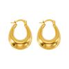 2025 new trendy fashion electroplating polished hollow earrings simple and versatile classic design earrings