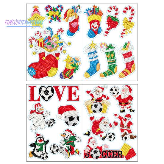 1 Set Strass-Malaufkleber, breite Anwendung, umweltfreundliche Weihnachts-Fußball-Malaufkleber