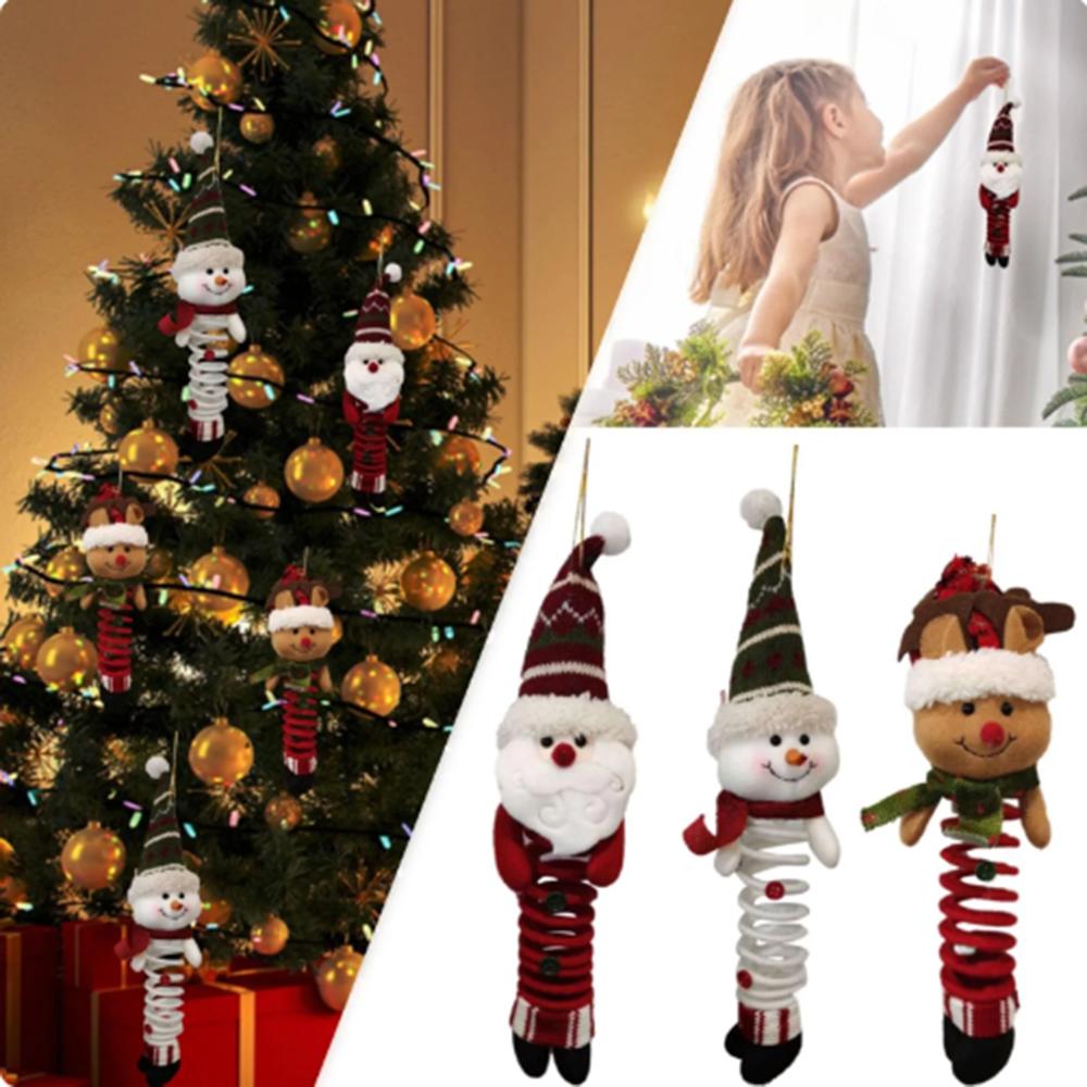 

Christmas Tree Large Decoration Santa Snowman Elk Spring Foot Doll Hanging Decorative Supplies Swing Doll Pendant Kids Gift 2025