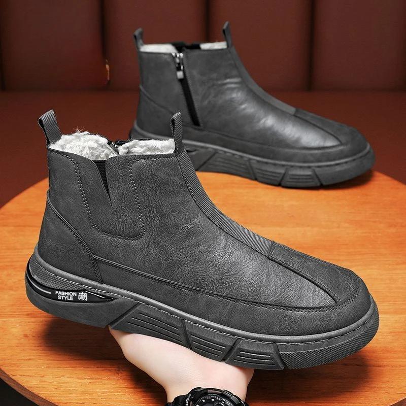 New in Men's Snow Boots Platform Warm Cold Proof Male Winter Shoes Brands Offer Anti Slip Fur Footwear High Quality Sale Luxury