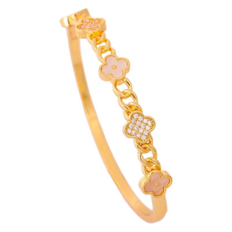 Four-leaf Clover Flower Bracelet, Hollow, Light Luxury, Fashionable, Temperament, Women's Hand Jewelry