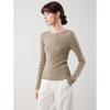 ELLE Women's French Minimalist Round Neck Knit Sweater