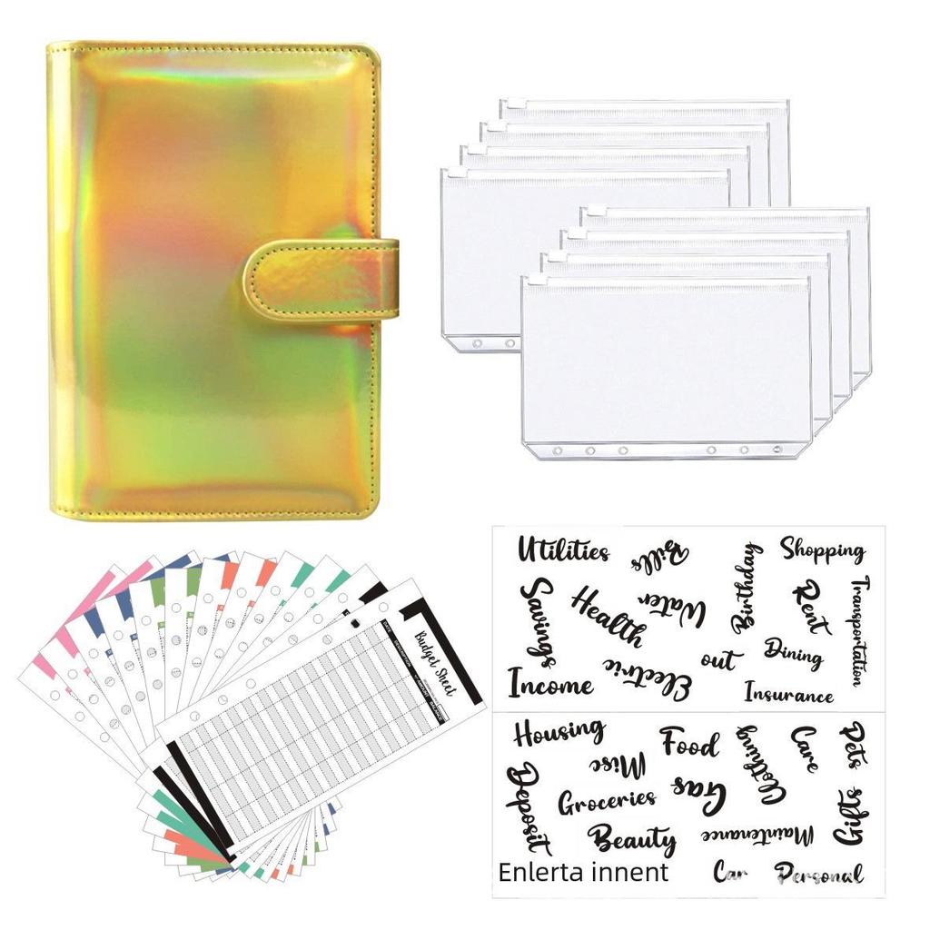 A6 Colorful Loose-Leaf PU Notebook & Budget Planner