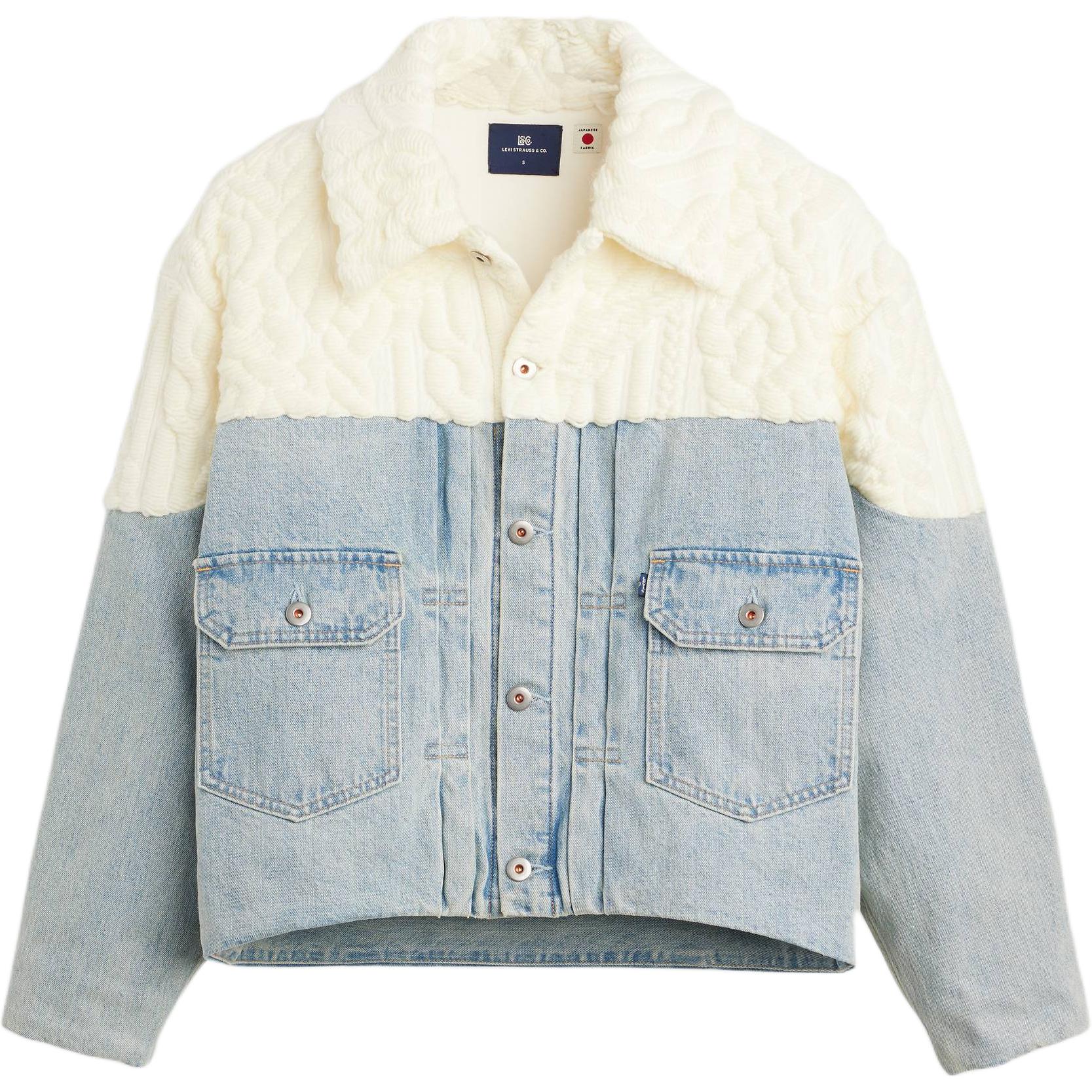 Джинсовая куртка Levis Blue Tab™ Series Повседневная Удобная Пэчворк Свободная С длинным рукавом Женские куртки 003JS-0000 S