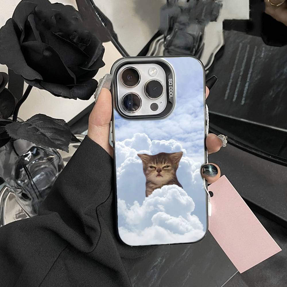 Big Eyed goofy Cat Mouse Phone Case For iPhone 17,16,15,14,13,12,Pro MAX Black Matte Shockproof Cover iPhoneXSMAX