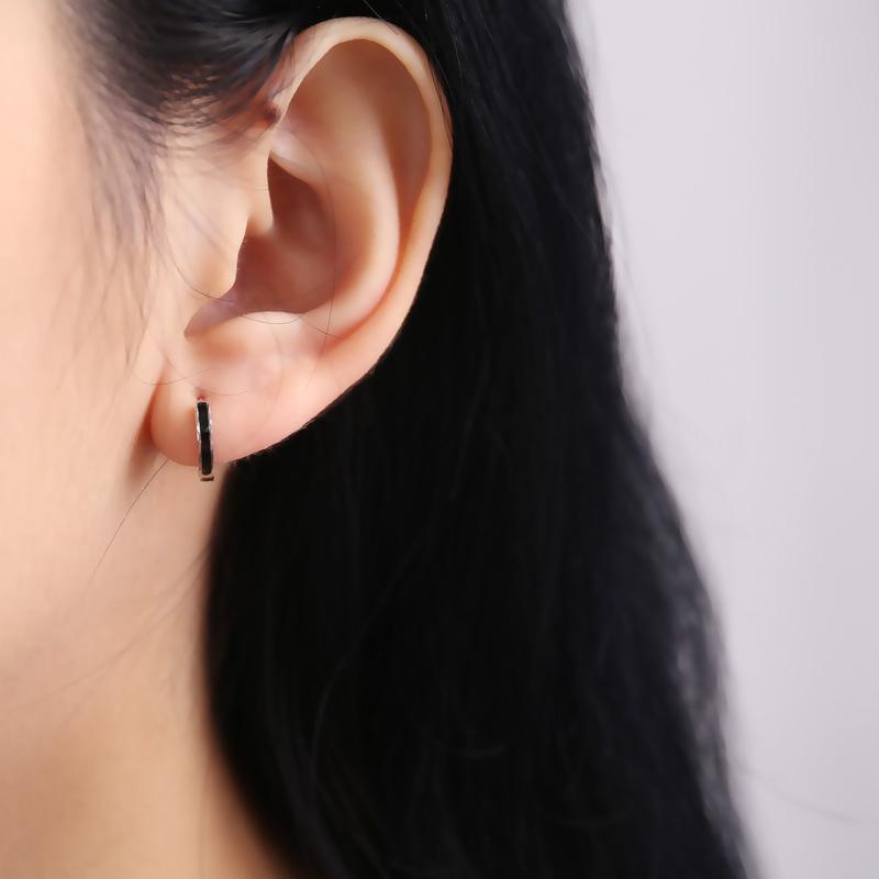 Earrings for Men and Women  Simple Round Black Glue Earrings  Personalized American Unique Earrings and Earrings