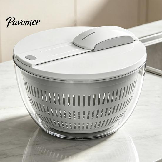 Detachable Drain Basket Vegetable Salad Spinner, Bowl And Mesh Design, Manual Multi-purpose Strainer Hand-Centrifugal Dehydration System, Quick Drying