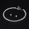 Children Lace Trim Crystal Rhinestone Necklace Set with Short Gloves , 4 - Piece Girl Jewelry for Party Gift