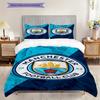 Manchester City Football Club Wappen Bettwäsche (1 Bettbezug + 2 Kissenbezüge, ohne Füllung) 2DFlaches Bettwäscheset Bettbezug und Kissenbezug