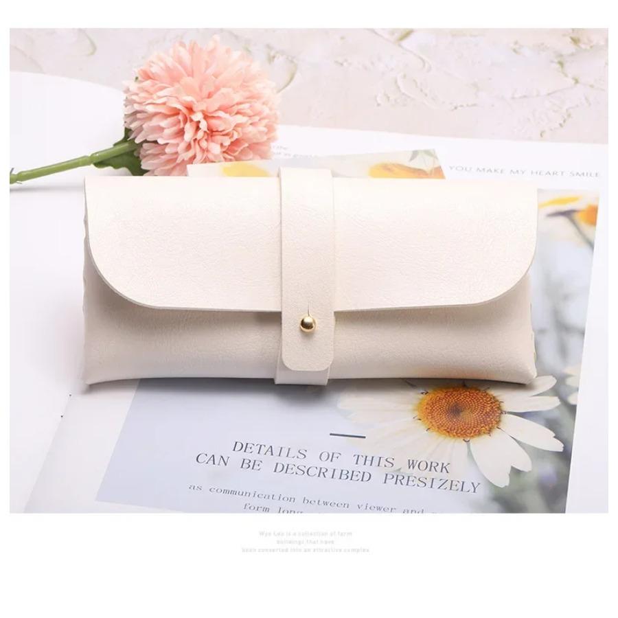 Portable New Style Leather Glasses Case Soft Bag Fashionable Trendy Sunglasses Single Buckle PVC Leather DS-05