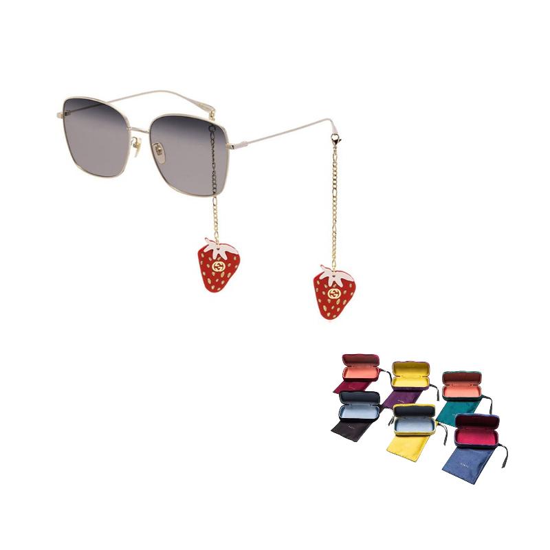Gucci Quadratische Sonnenbrille Gold/Pink Damenbrille GG1030SK-005