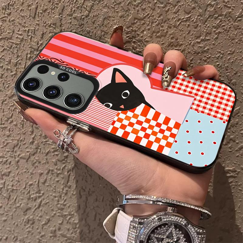 Comfy Grey Cat Frosted Case for Samsung Galaxy S25 S24 S23 S22 Ultra S21 Plus S20 FE A73 A72 A71 A56 A55 A54 A53 Acrylic Cover