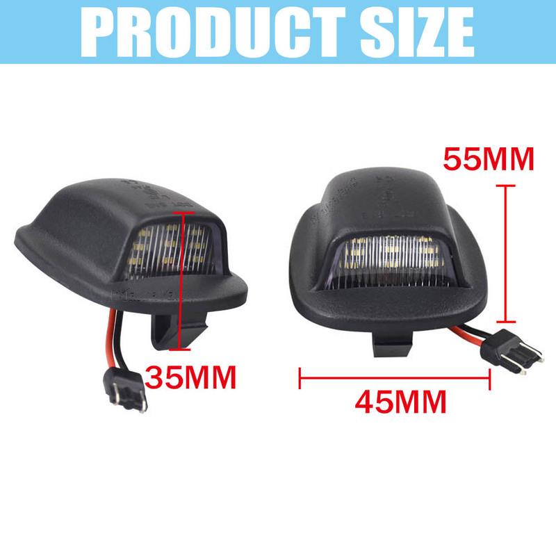 2PCS NEW LED License Number Plate Light For Nissan Xterra Roniz WD22 1999-2004 For Nissan Frontier Navara NP300 D22 1998-2004