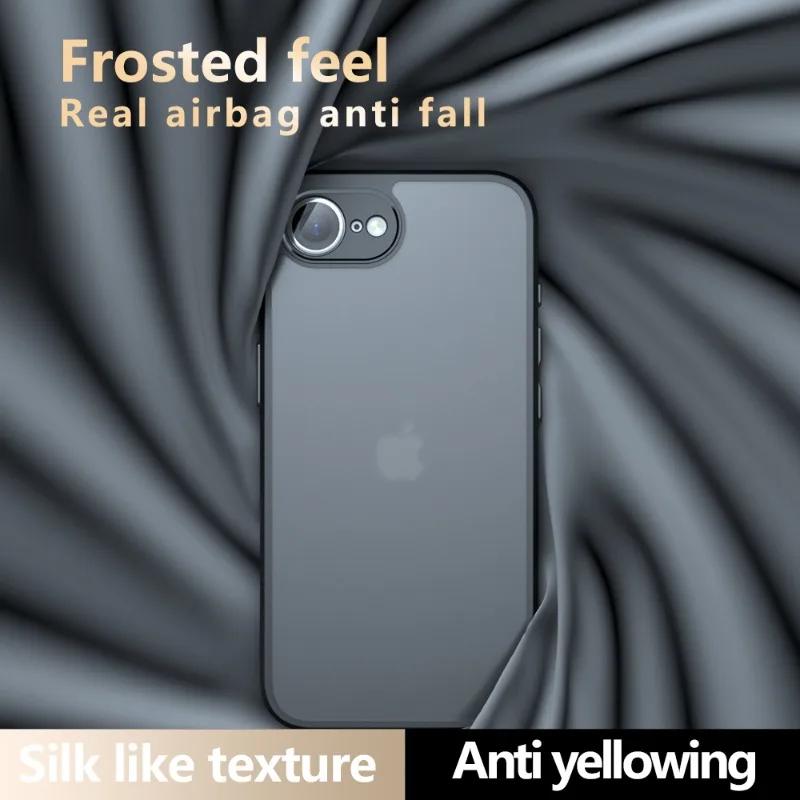 16E Case for iPhone 16E Matte Clear Phone Cover for iPhone 16 E SE 4 16e Acrylic PC + TPU Thin Shockproof Bumper Shell