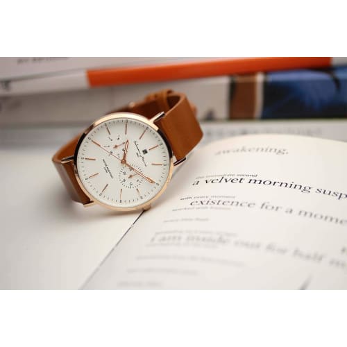 Salvatore Mara Watch Quartz Calendar Italian Brand Unisex SM15117L (Rose NV Navy)