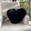 Heart Shape Throw Pillow Sofa Car Stuffed Seat Cushion Double-sided Imitation Fox Fur Plush Cushion Home Decor Waist Cushions