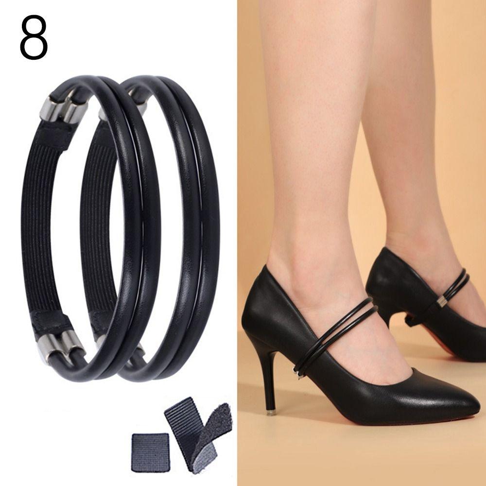 New Women Shoeslaces for High Heels Shoes Decorations Buckle Lazy Shoelaces Elastic Band Anti Falling Heel Non-Slip Belt Strap