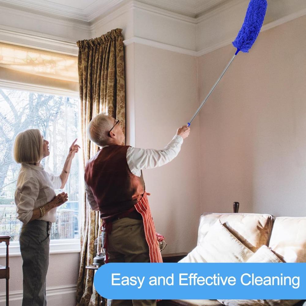 5-in-1 Cleaning Dusting Kit, Dusting Tool with Telescopic Rod, Extendable Up To 100 Inches, Microfiber Duster, Cleaning Duster