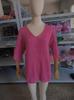 Women's European & American V-Neck Knit Sweaters, Slim Fit, Solid Color, 3/4 Sleeves, Casual Style