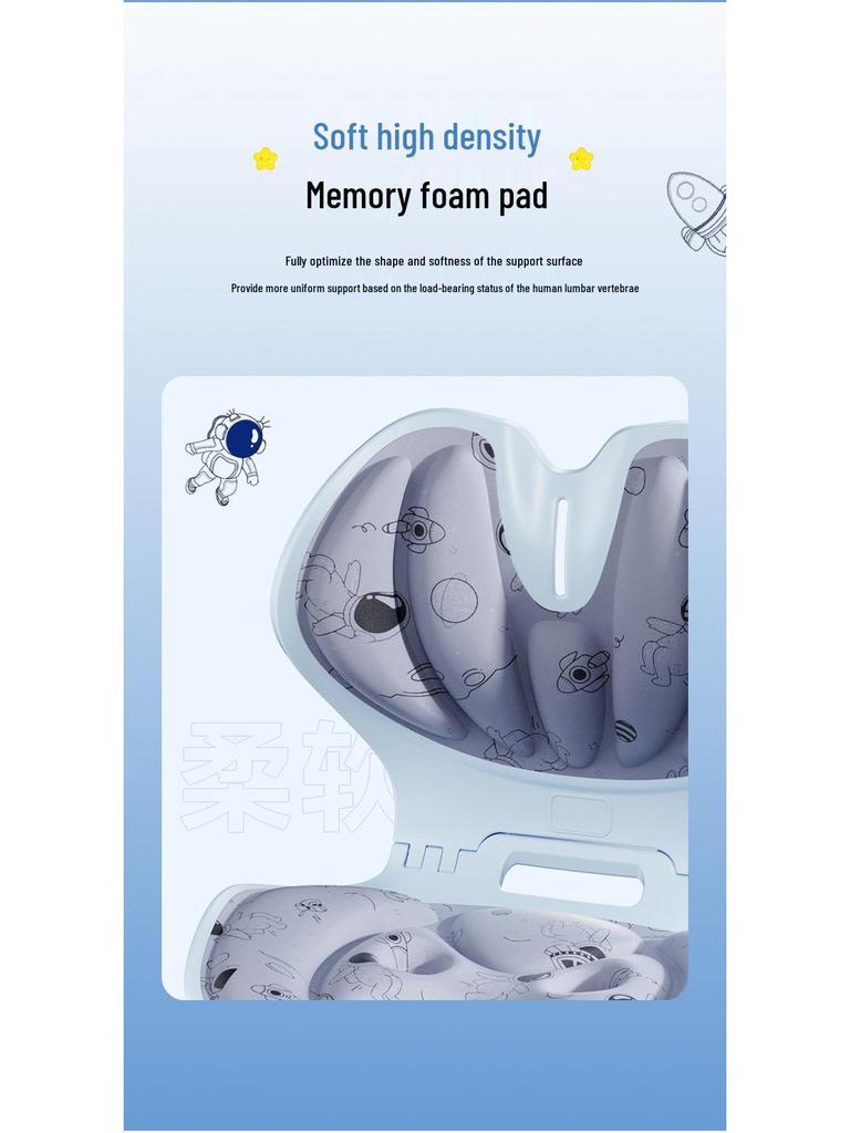Children's Cartoon Foldable Lumbar Support Chair Cushion for Office and Posture Correction