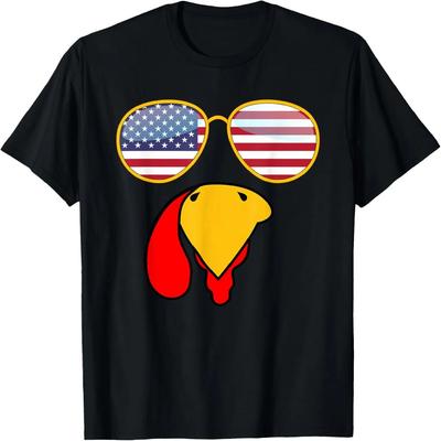 Fun 7th Birthday US American Flag 4th Of July Boy 7 Year Old T-Shirt