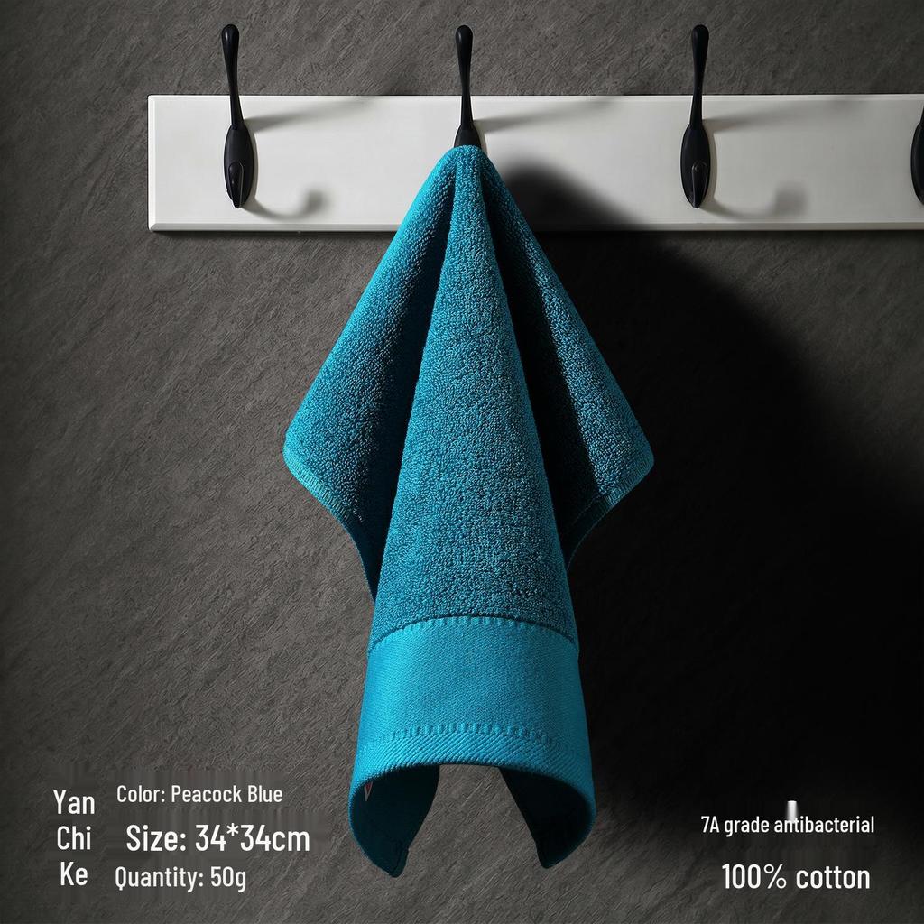Pure Cotton Square Towel - Thick, Soft, Solid Color for Kids' Face Wash & Kindergarten Use