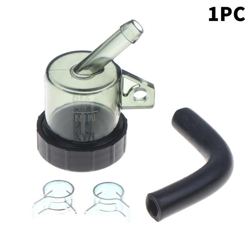 Universele Motorfiets Ronde Remvloeistofreservoir Transparante Oliebeker Met Rubberen Slang Voor Retro Schijfrem Hoofdcilinder Refit